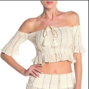 ❤️SURF GYPSY❤️ BNWT Boho Crop Off Shoulder Top S
